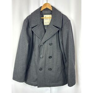 American Eagle Outfitters Charcoal Grey Sailor Pea Coat Double Breasted XL